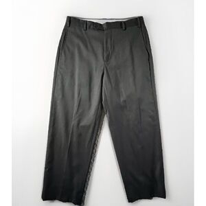 Zanella Todd‎ Solid Charcoal Gray Flat Front Wool Dress Pants Trousers 36x27